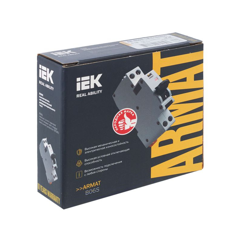 ARMAT Автоматический выключатель дифференциального тока B06S 1P+NP C16 30мА тип A (18мм) IEK