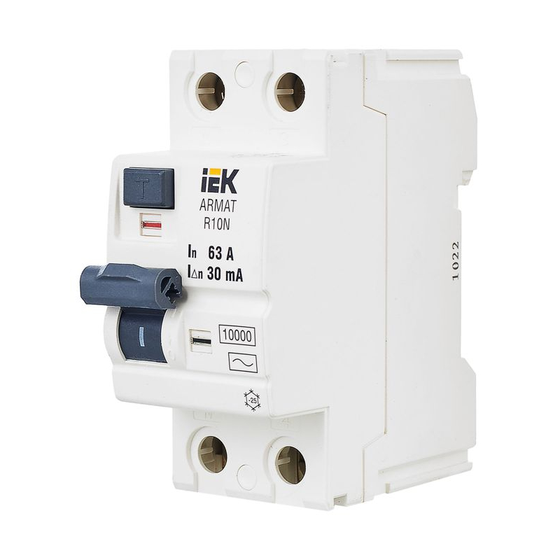 ARMAT Выключатель дифференциального тока R10N 2P 63А 30мА тип AC IEK