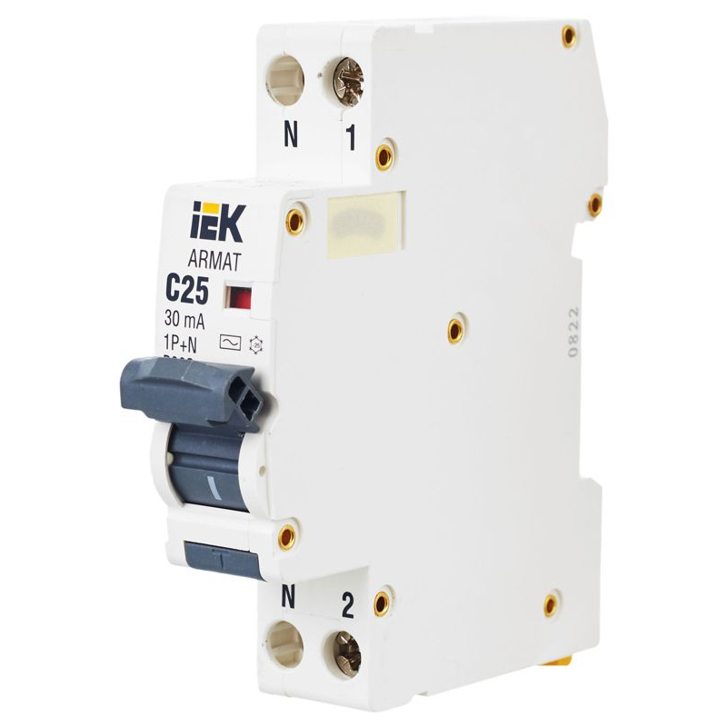 ARMAT Автоматический выключатель дифференциального тока B06S 1P+NP C25 30мА тип AC (18мм) IEK