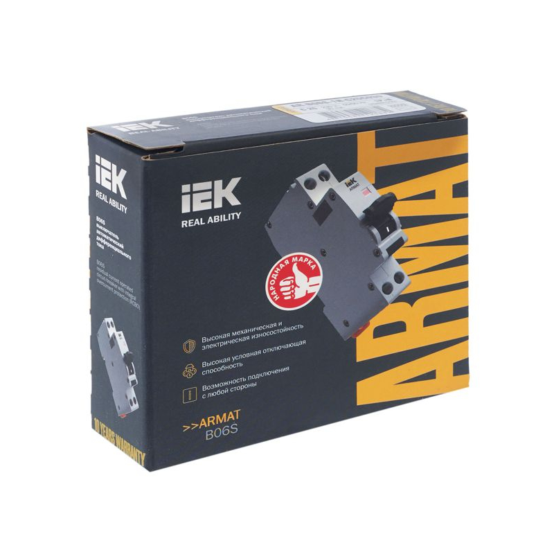 ARMAT Автоматический выключатель дифференциального тока B06S 1P+NP C25 30мА тип AC (18мм) IEK