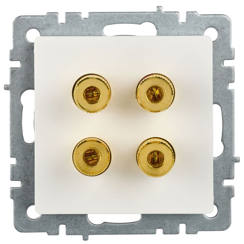BRITE Аудиорозетка 4-местная РА10-БрБ белый IEK