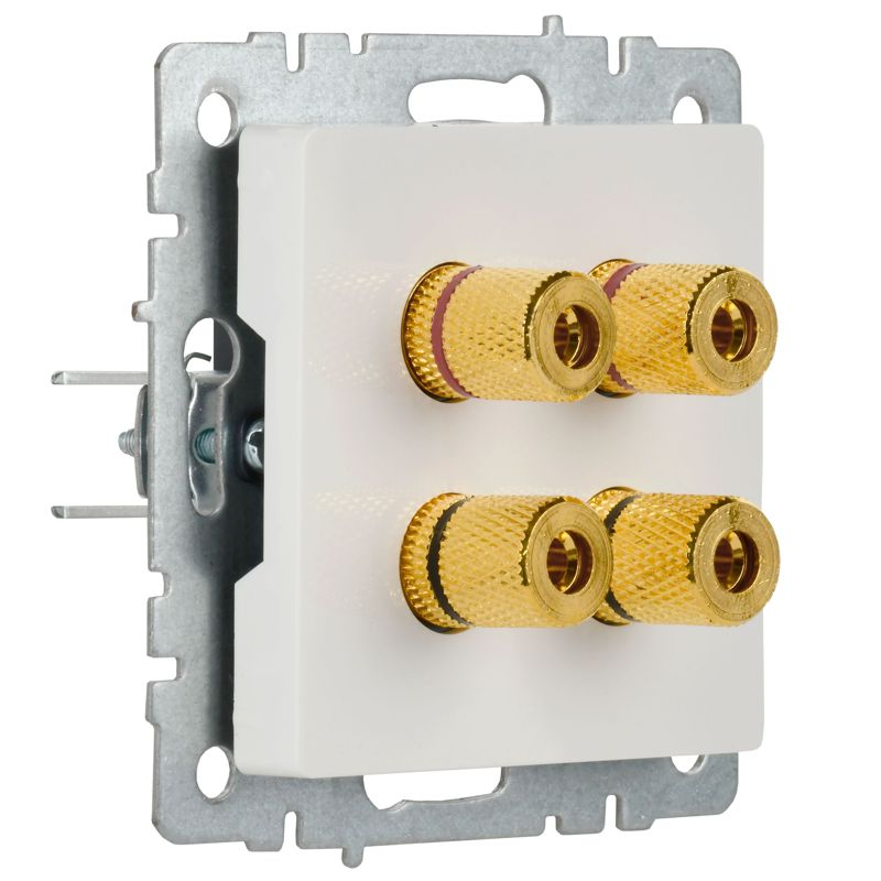 BRITE Аудиорозетка 4-местная РА10-БрБ белый IEK