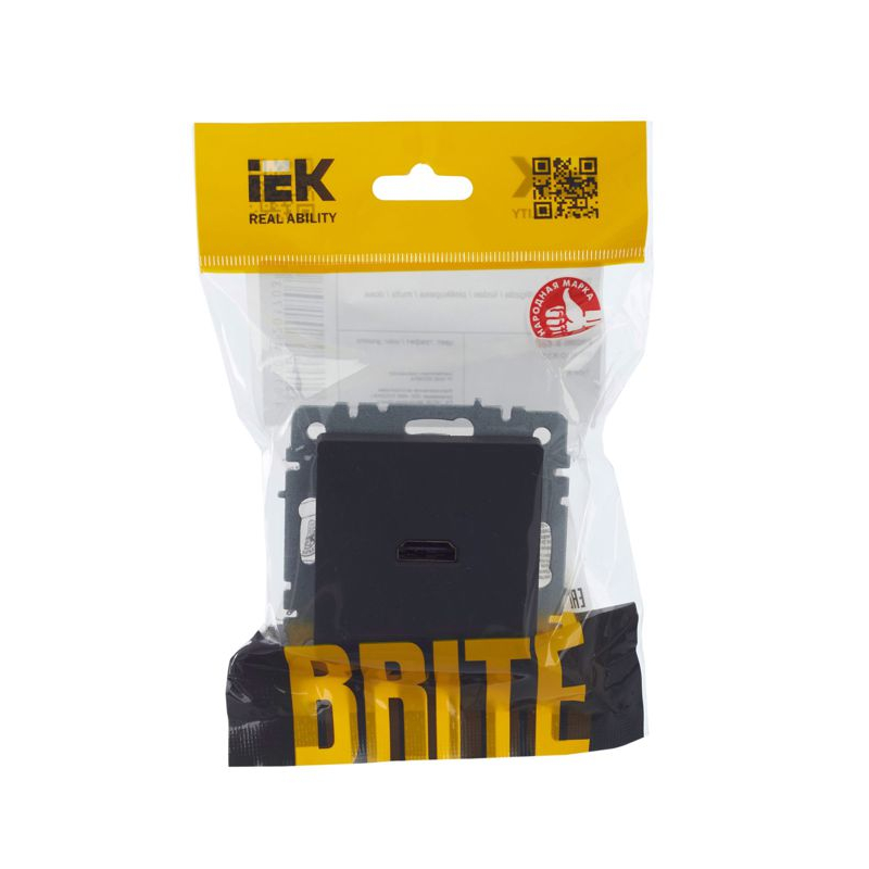 BRITE Розетка HDMI РHDMI-0-БрГ графит IEK