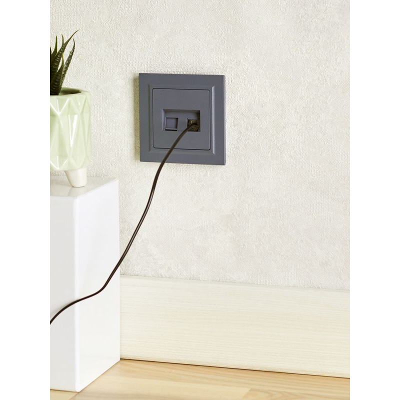 BRITE Розетка компьютерная двойная RJ45 кат.5E РК10-2-БрМ маренго IEK