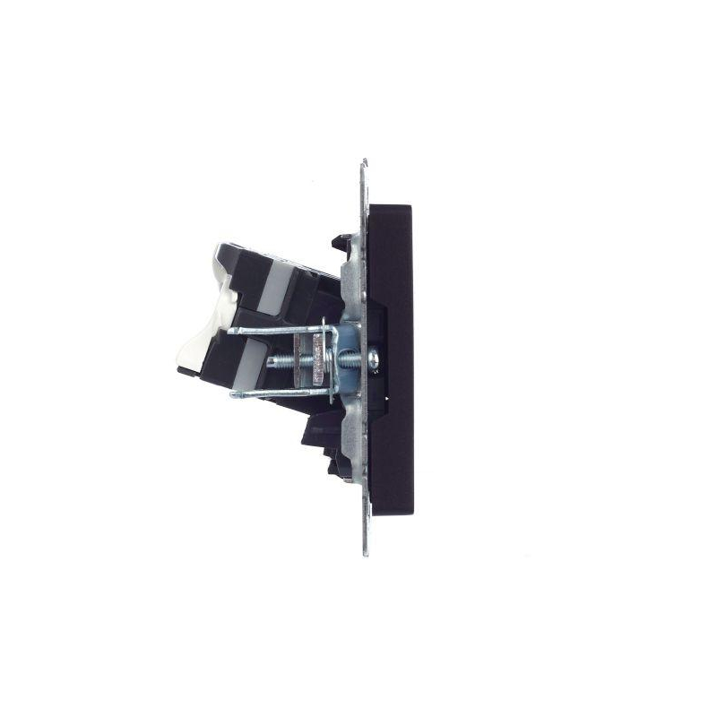 BRITE Розетка компьютерная двойная RJ45 кат.5E РК10-2-БрЧ черный IEK