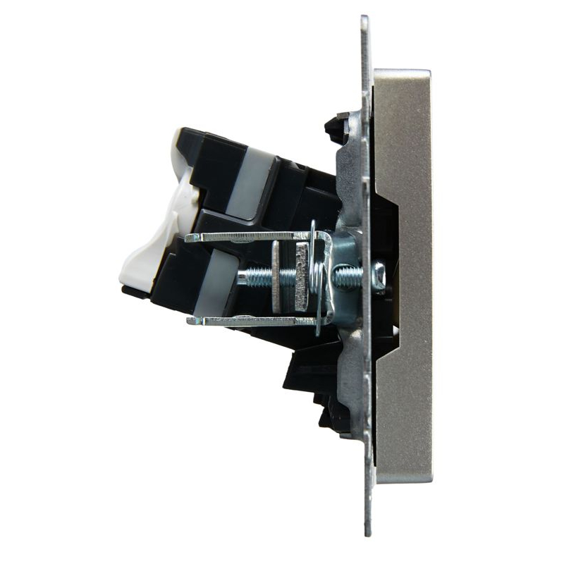 BRITE Розетка компьютерная двойная RJ45 кат.5E РК10-2-БрА алюминий IEK