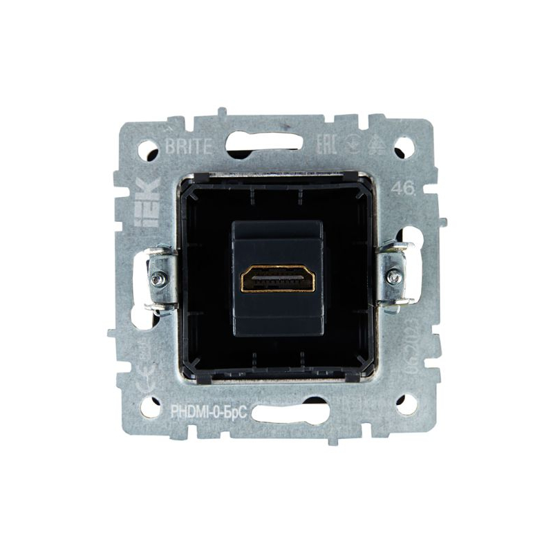 BRITE Розетка HDMI РHDMI-0-БрС сталь IEK