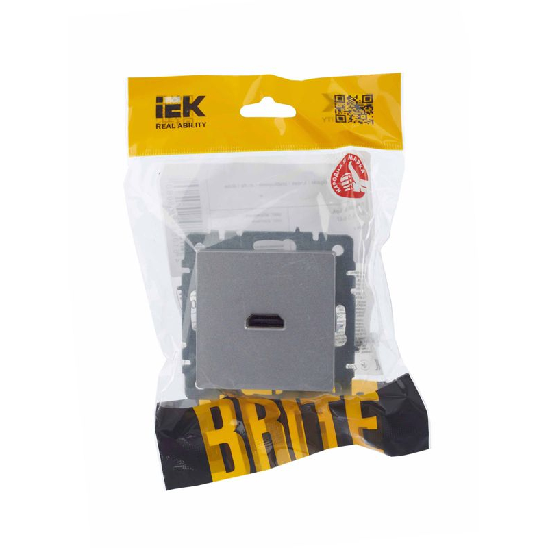 BRITE Розетка HDMI РHDMI-0-БрА алюминий IEK