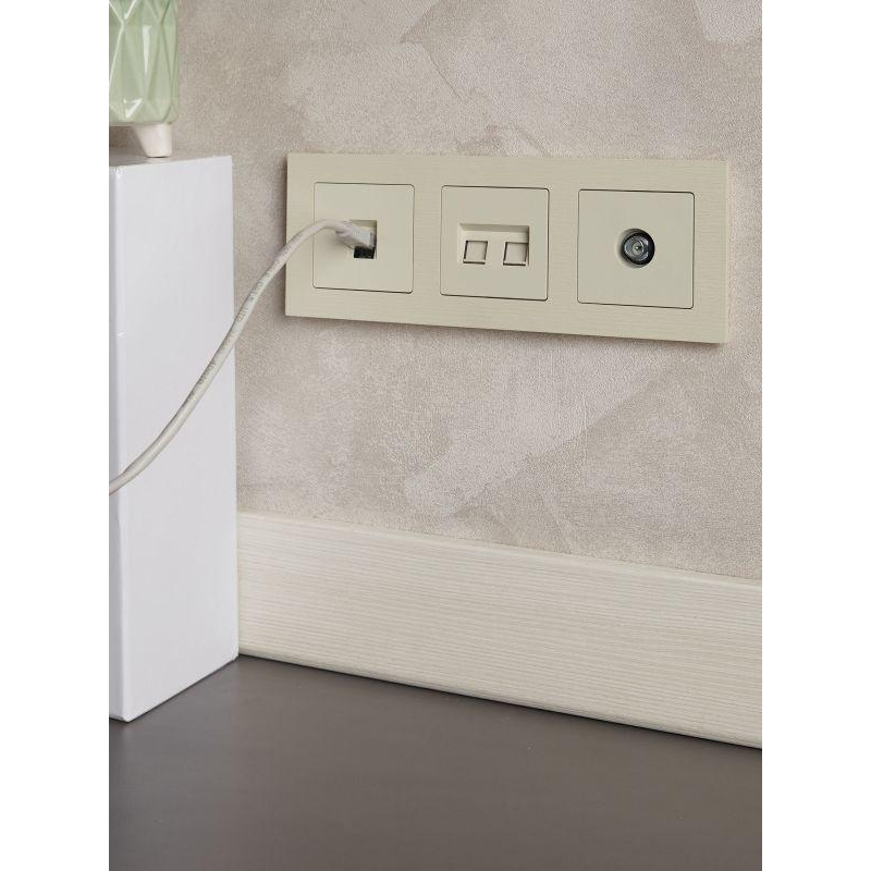 BRITE Розетка компьютерная двойная RJ45 кат.5E РК10-2-БрКр бежевый IEK