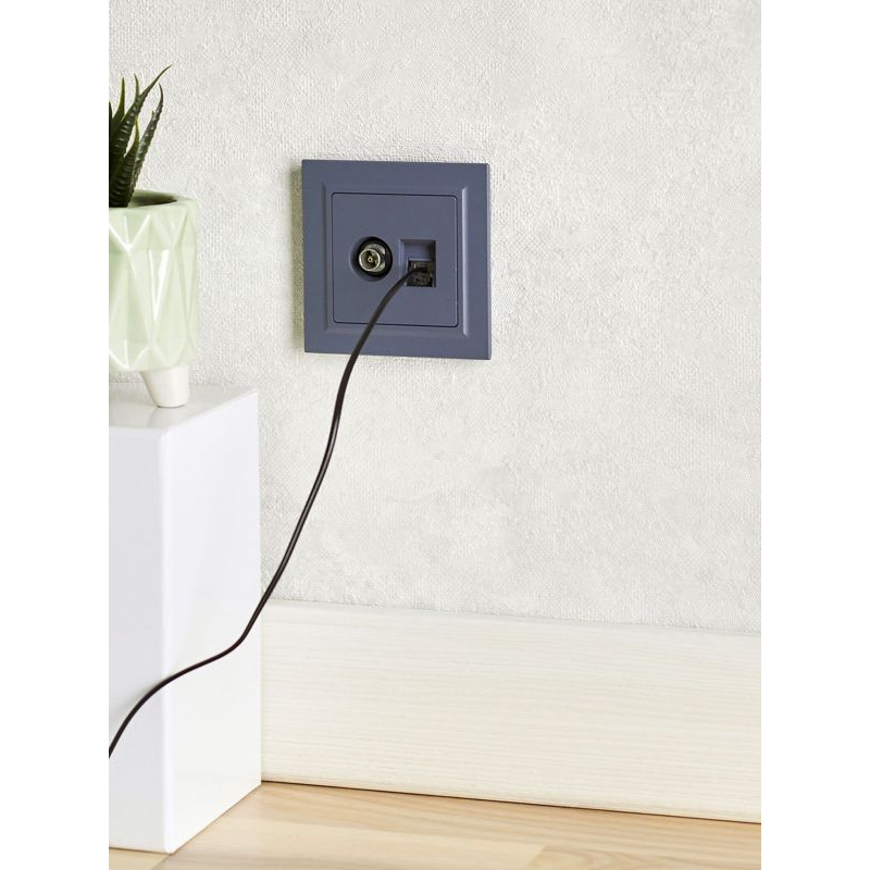 BRITE Розетка двойная TV+RJ45 кат.5E РТВ/РК12-БрМ маренго IEK