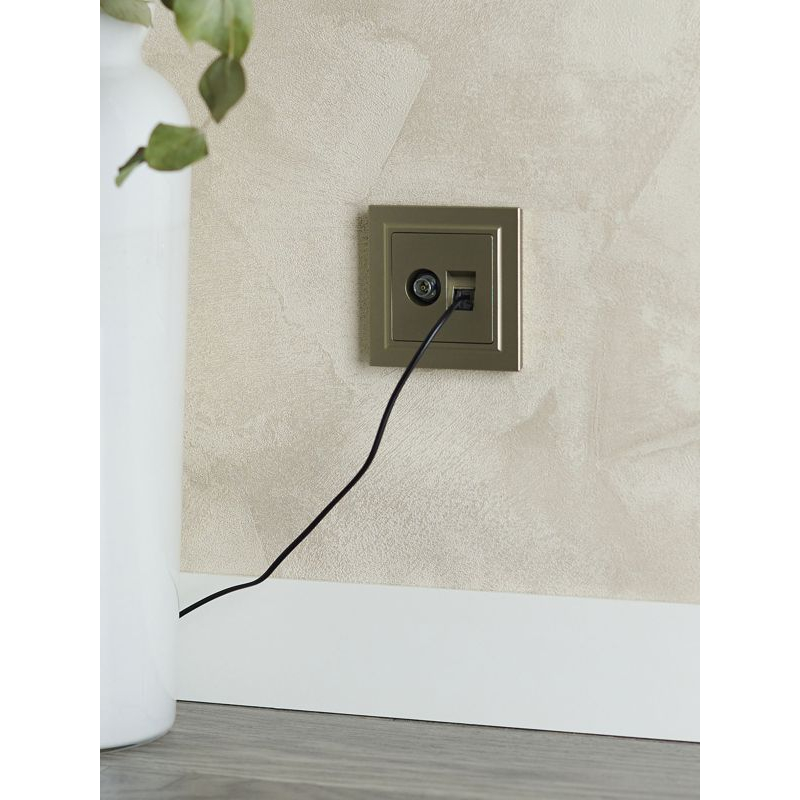 BRITE Розетка двойная TV+RJ45 кат.5E РТВ/РК12-БрШ шампань IEK