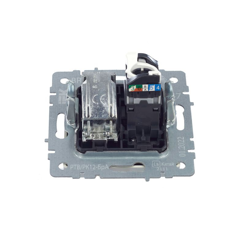 BRITE Розетка двойная TV+RJ45 кат.5E РТВ/РК12-БрА алюминий IEK