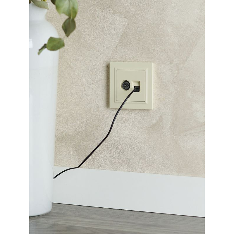 BRITE Розетка двойная TV+RJ45 кат.5E РТВ/РК12-БрКр бежевый IEK