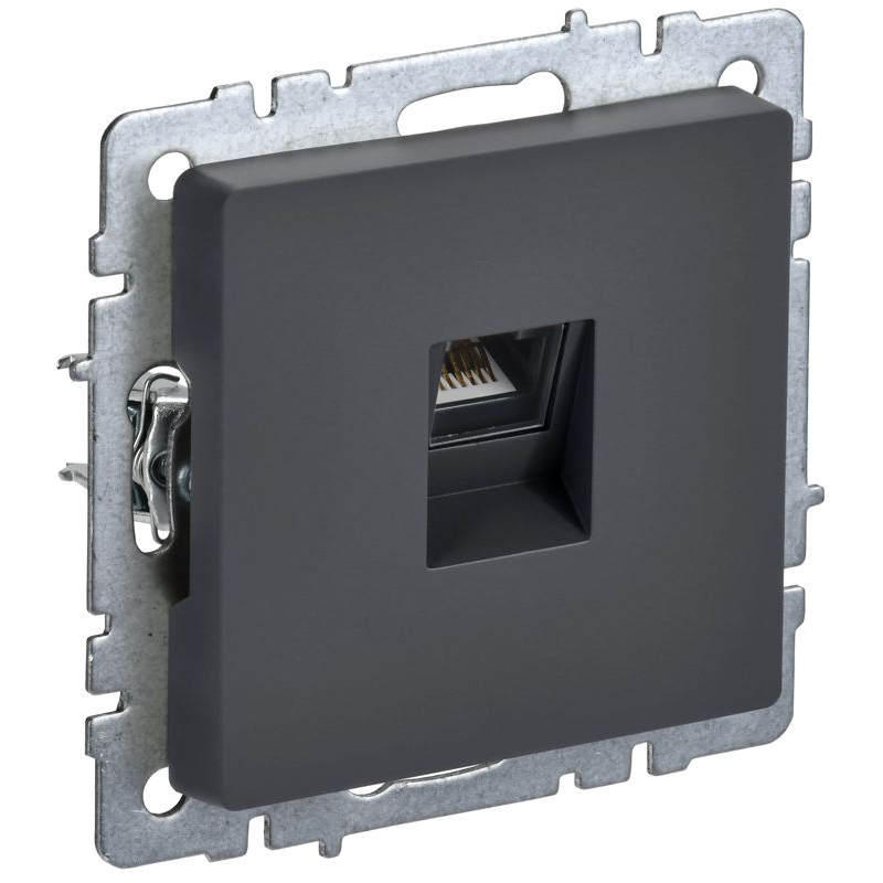 BRITE Розетка компьютерная RJ45 кат.5E РК10-БрГ графит IEK