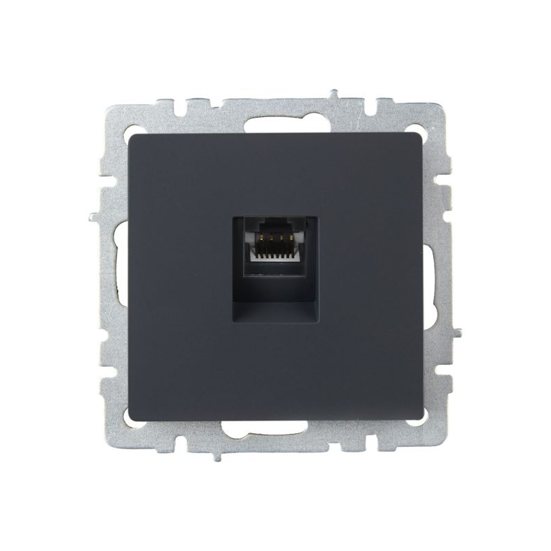 BRITE Розетка компьютерная RJ45 кат.5E РК10-БрГ графит IEK