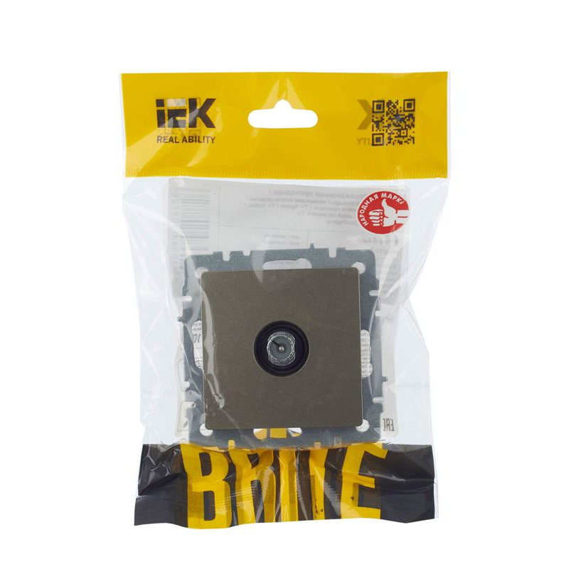 BRITE Розетка TV проходная РТВ10-0-БрШ шампань IEK