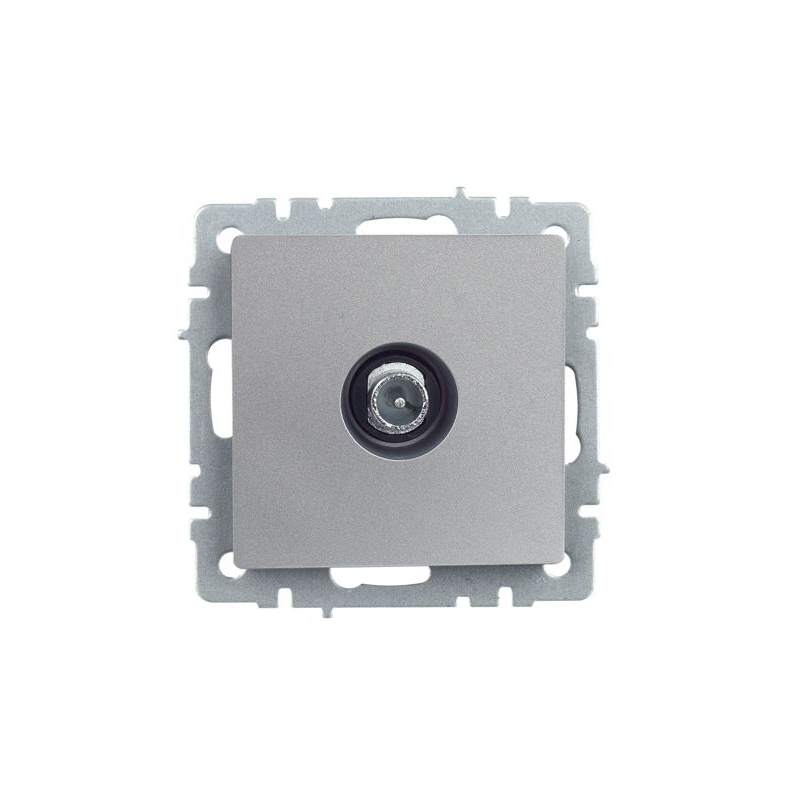 BRITE Розетка TV проходная РТВ10-0-БрА алюминий IEK