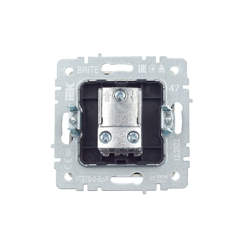 BRITE Розетка TV проходная РТВ10-0-БрА алюминий IEK