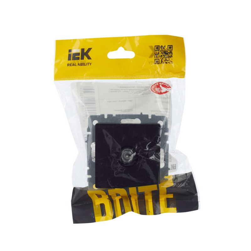 BRITE Розетка TV проходная РТВ10-0-БрЧ черный IEK