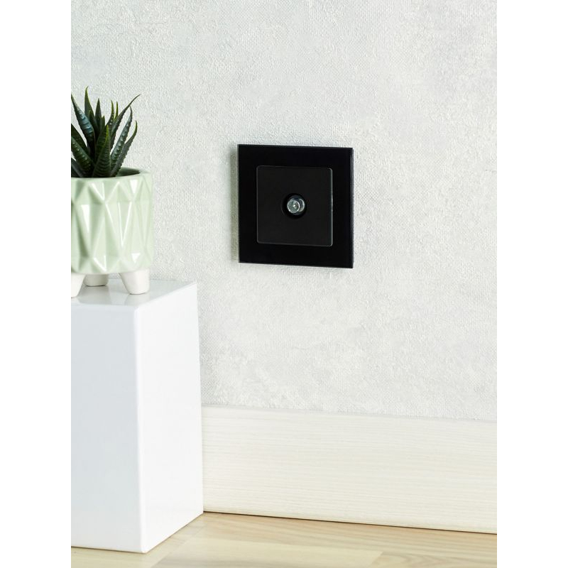 BRITE Розетка TV проходная РТВ10-0-БрЧ черный IEK