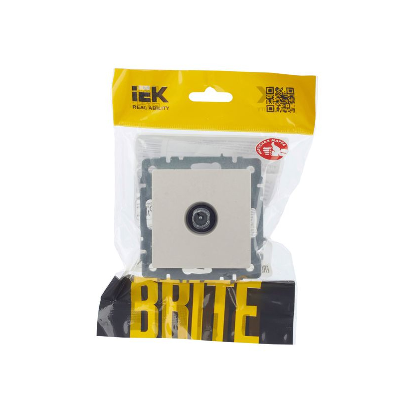 BRITE Розетка TV проходная РТВ10-0-БрЖ жемчуг IEK
