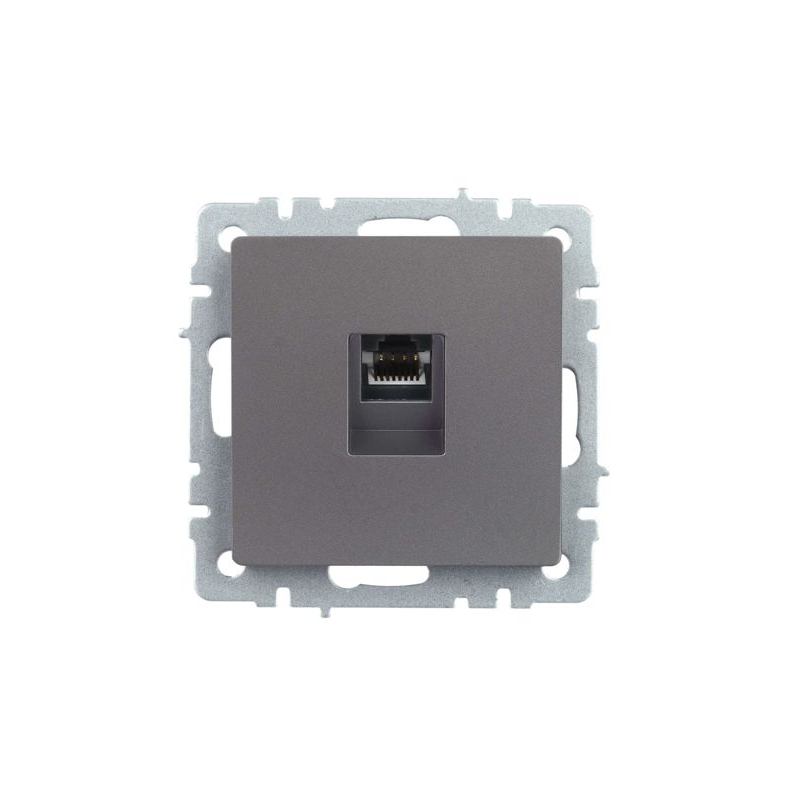 BRITE Розетка компьютерная RJ45 кат.5E РК10-БрС сталь IEK