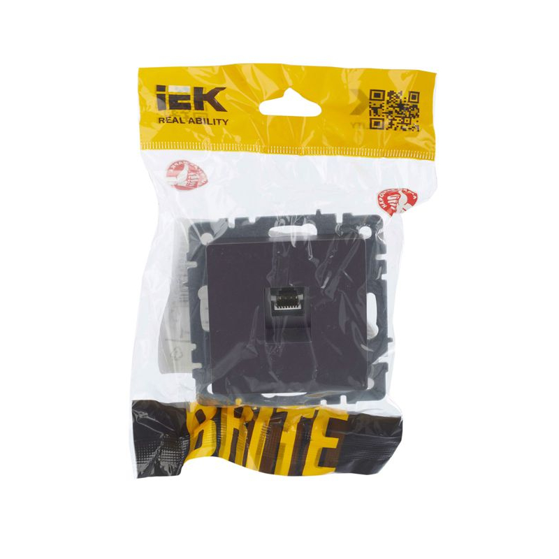 BRITE Розетка компьютерная RJ45 кат.5E РК10-БрС сталь IEK
