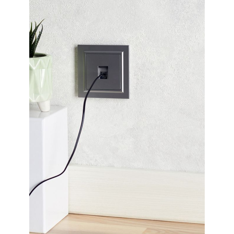 BRITE Розетка компьютерная RJ45 кат.5E РК10-БрС сталь IEK