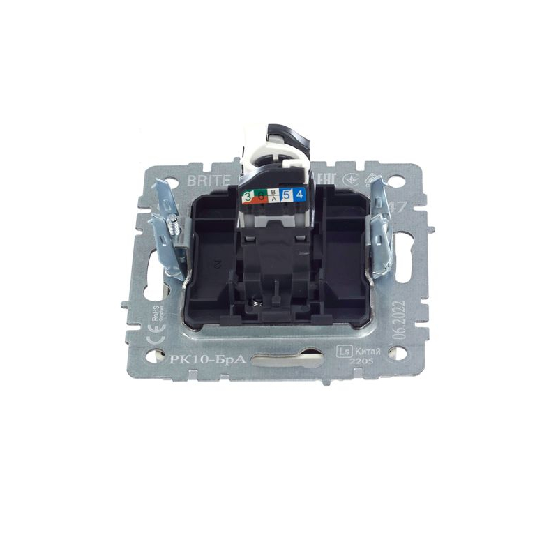 BRITE Розетка компьютерная RJ45 кат.5E РК10-БрА алюминий IEK