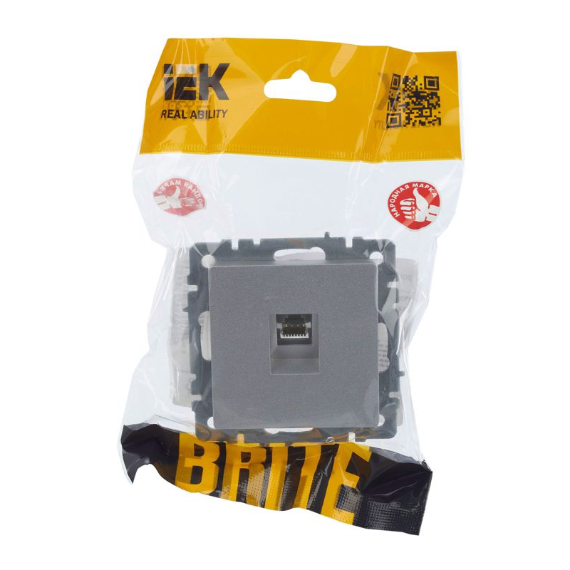 BRITE Розетка компьютерная RJ45 кат.5E РК10-БрА алюминий IEK
