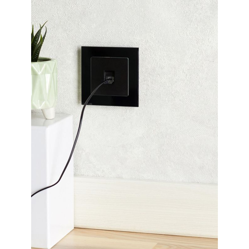 BRITE Розетка компьютерная RJ45 кат.5E РК10-БрЧ черный IEK