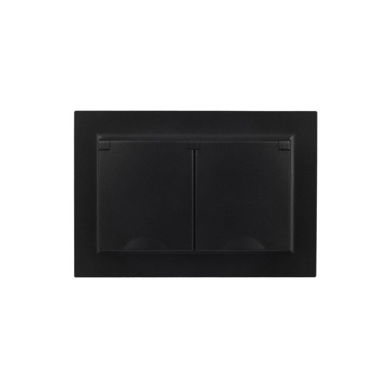 BRITE Розетка 2-местная с заземлением с защитными шторками и крышкой 16А в сборе IP44 РСбш12-3-44-БрЧ черный IEK