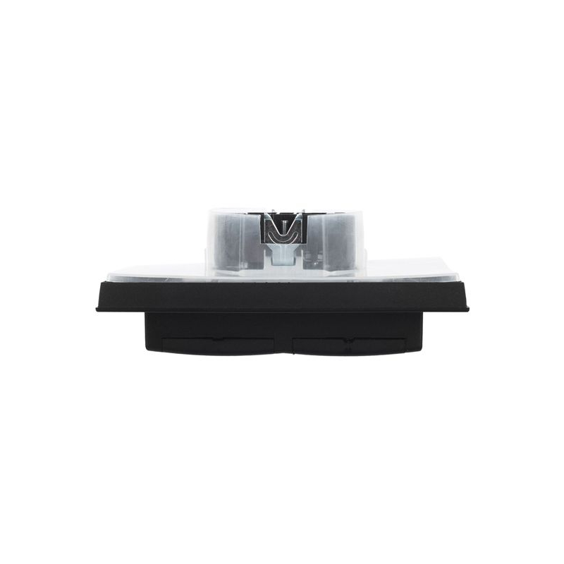 BRITE Розетка 2-местная с заземлением с защитными шторками и крышкой 16А в сборе IP44 РСбш12-3-44-БрЧ черный IEK