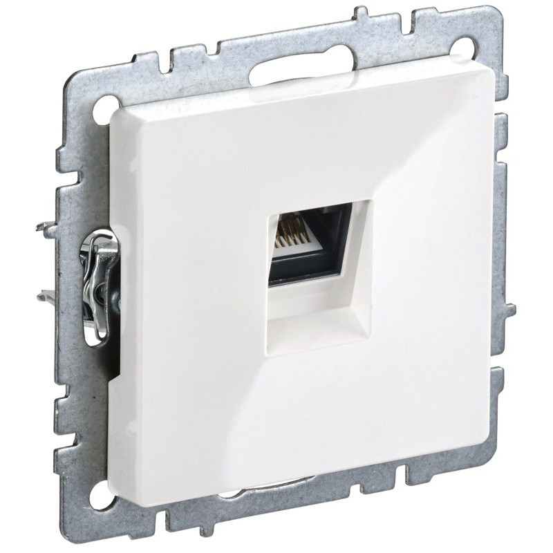 BRITE Розетка компьютерная RJ45 кат.5E РК10-БрБ белый IEK