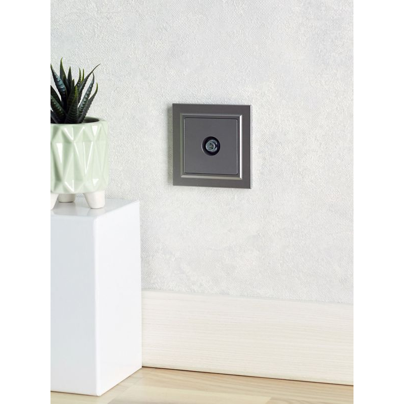 BRITE Розетка TV оконечная РТВ11-0-БрС сталь IEK