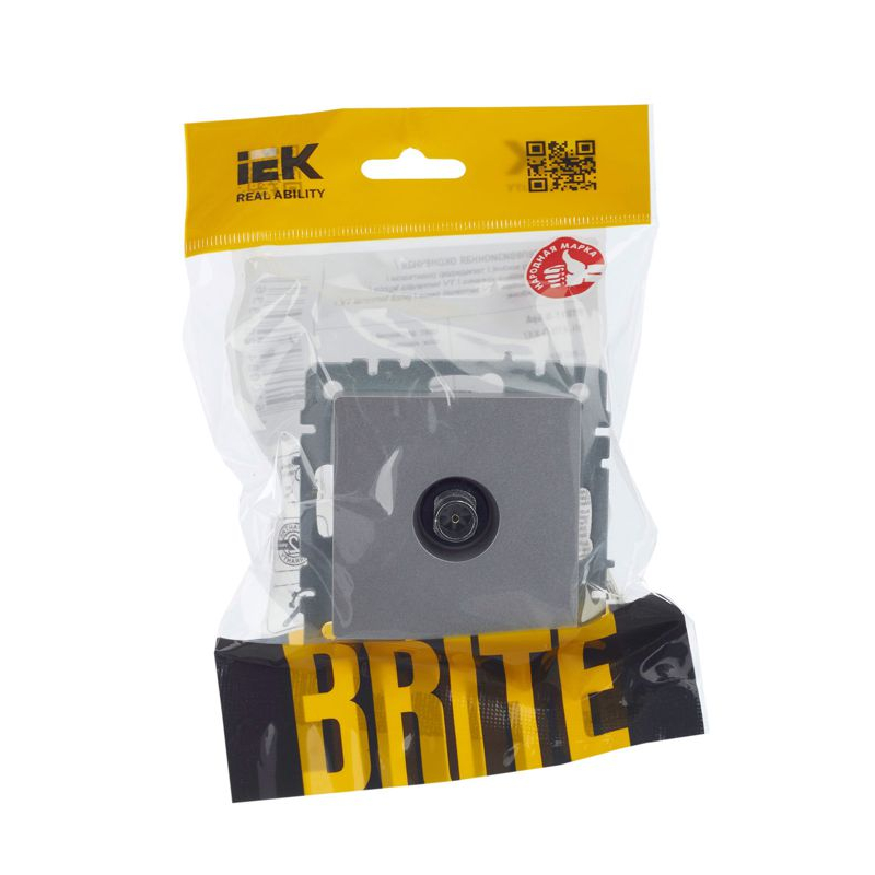 BRITE Розетка TV оконечная РТВ11-0-БрА алюминий IEK