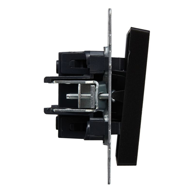 BRITE Выключатель 2-клавишный проходной 10А ВС10-2-6-БрЧ черный IEK