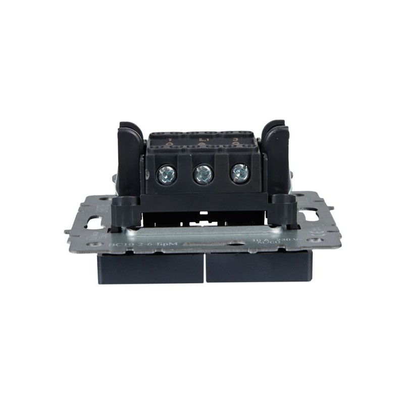 BRITE Выключатель 2-клавишный проходной 10А ВС10-2-6-БрМ маренго IEK