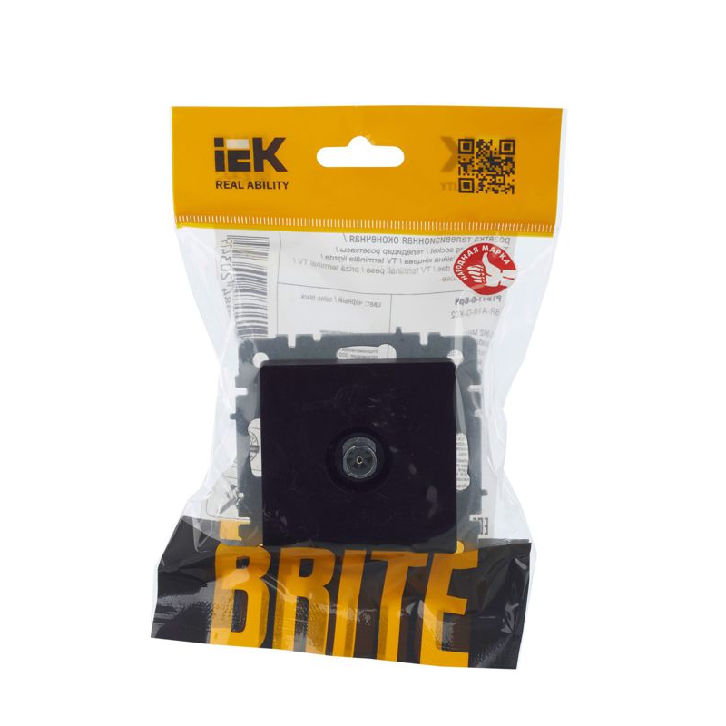 BRITE Розетка TV оконечная РТВ11-0-БрЧ черный IEK