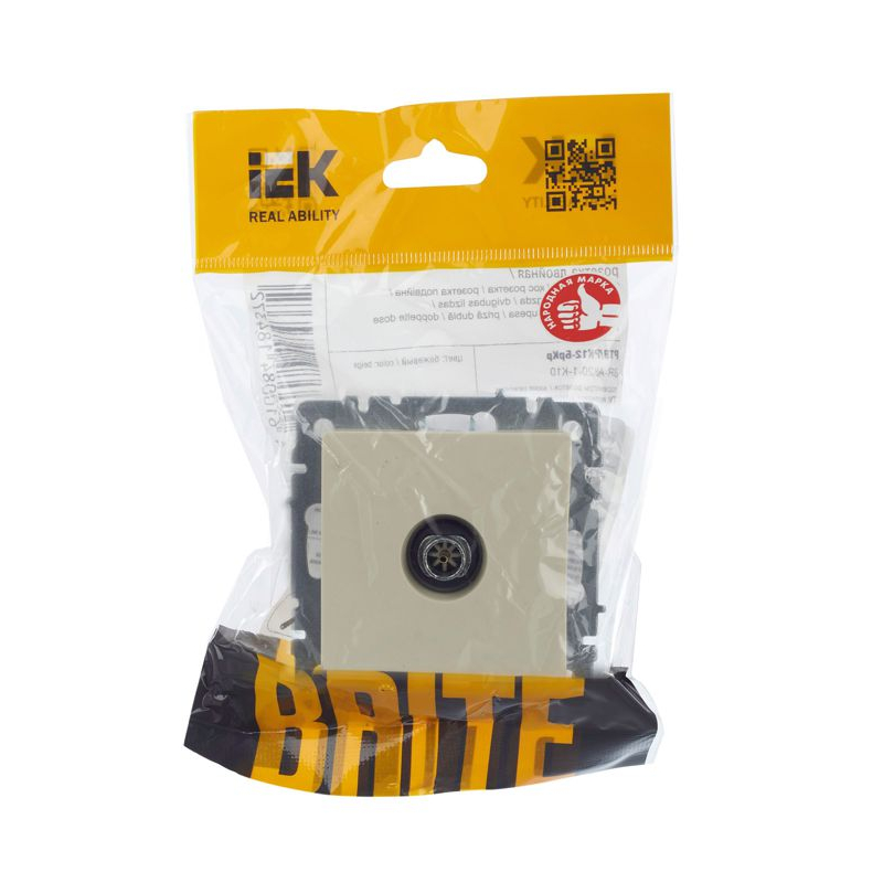 BRITE Розетка TV оконечная РТВ11-0-БрКр бежевый IEK