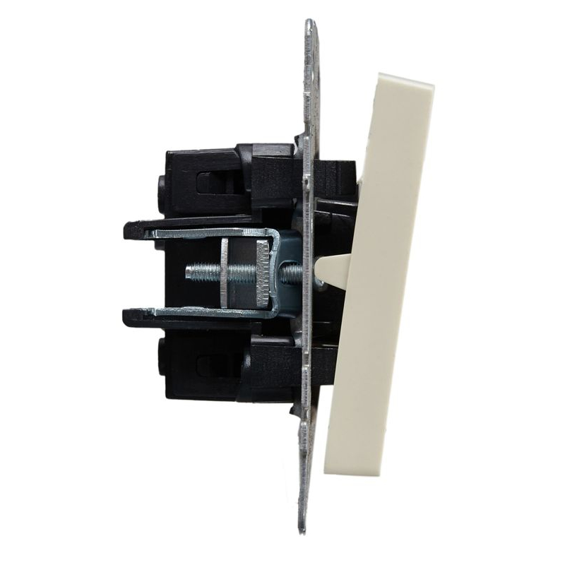 BRITE Выключатель 2-клавишный проходной 10А ВС10-2-6-БрКр бежевый IEK