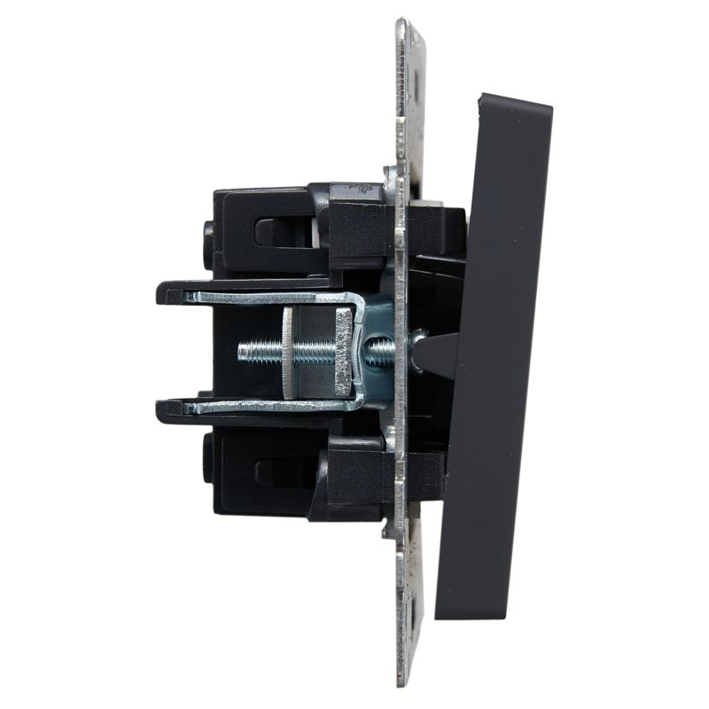 BRITE Выключатель 2-клавишный с индикацией 10А ВС10-2-1-БрГ графит IEK