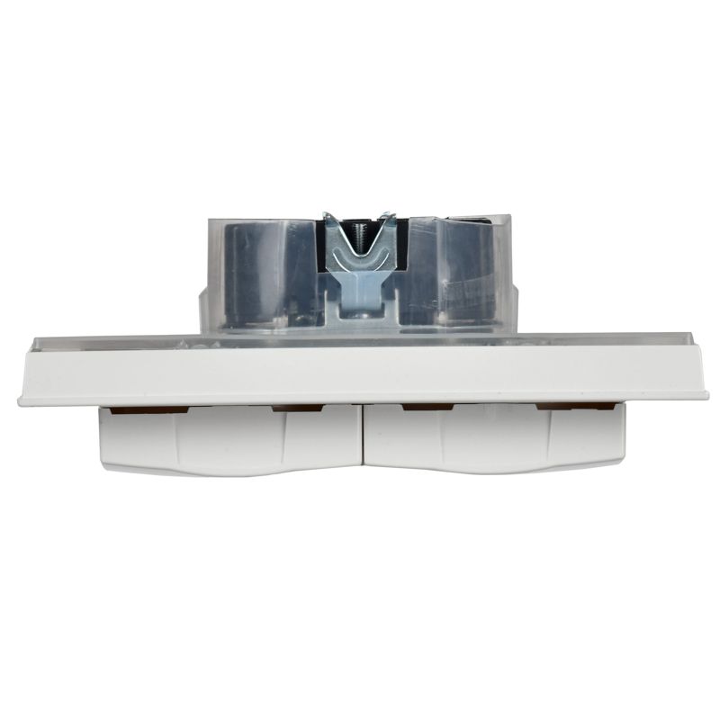 BRITE Розетка 2-местная с заземлением с защитными шторками и крышкой 16А в сборе IP44 РСбш12-3-44-БрБ белый IEK