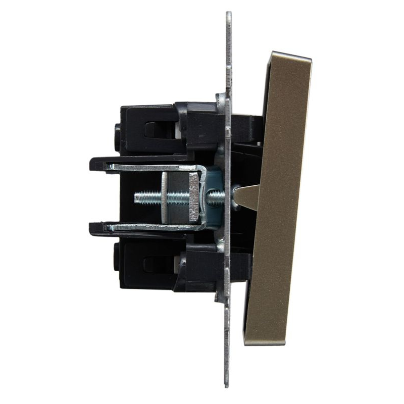 BRITE Выключатель 2-клавишный с индикацией 10А ВС10-2-1-БрШ шампань IEK