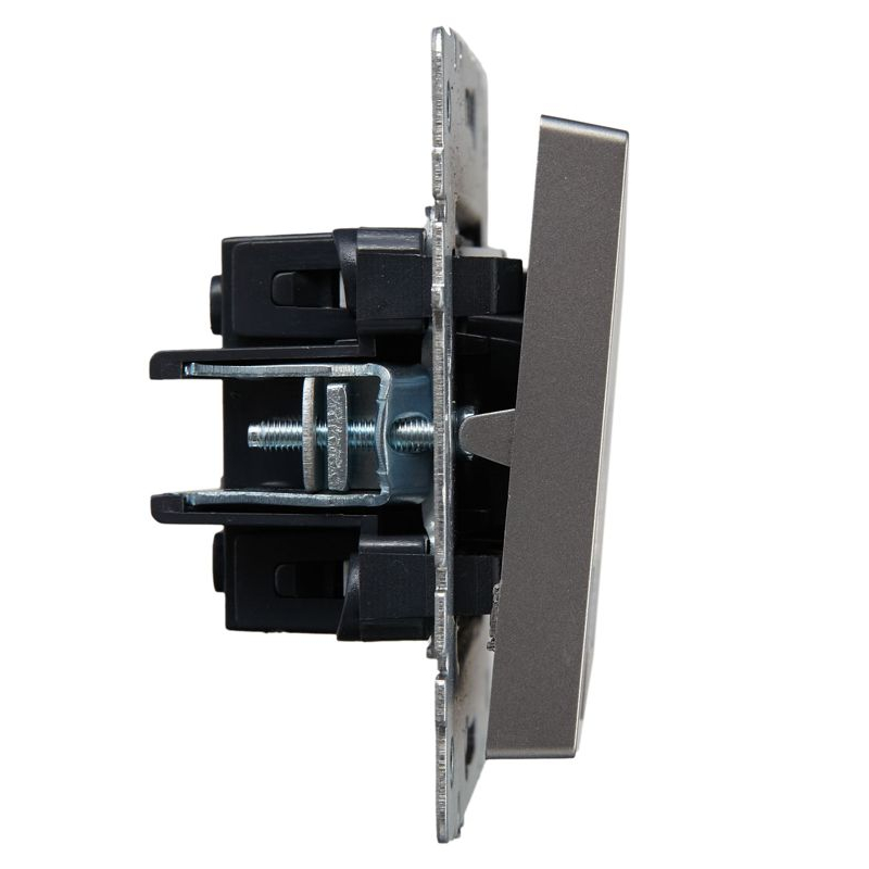 BRITE Выключатель 2-клавишный с индикацией 10А ВС10-2-1-БрС сталь IEK