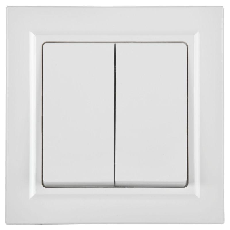 BRITE Выключатель 2-клавишный проходной 10А ВС10-2-6-БрБ белый IEK