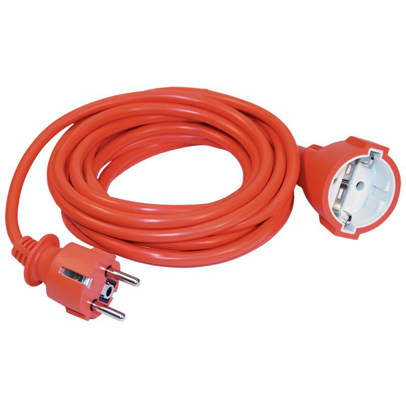 Шнур УШ-01РВ оранжевый с вилкой и розеткой с заземлением 3х1,0мм2 5м IEK