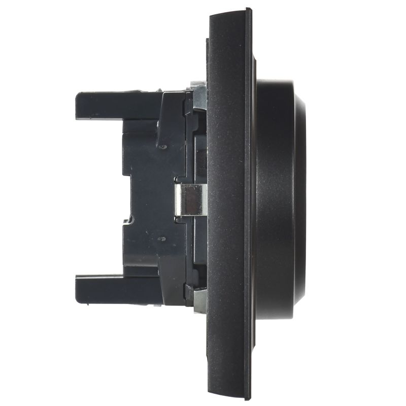 BRITE Розетка 2-местная с заземлением с защитными шторками 16А в сборе РСш12-3-БрЧ черный IEK