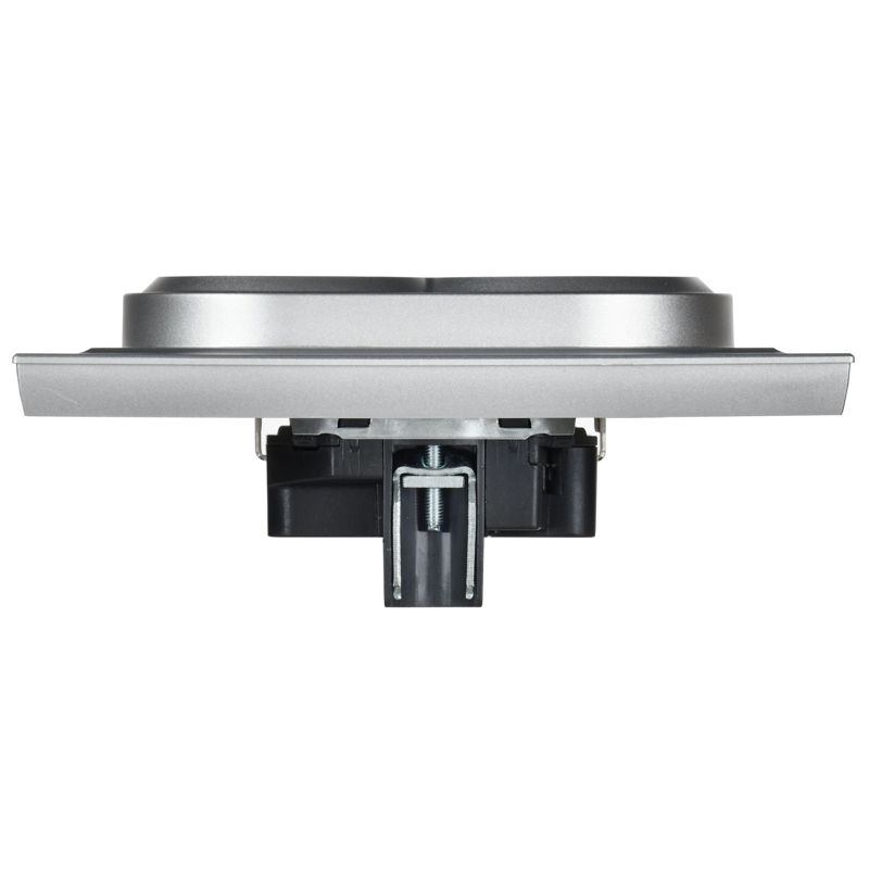 BRITE Розетка 2-местная с заземлением с защитными шторками 16А в сборе РСш12-3-БрА алюминий IEK