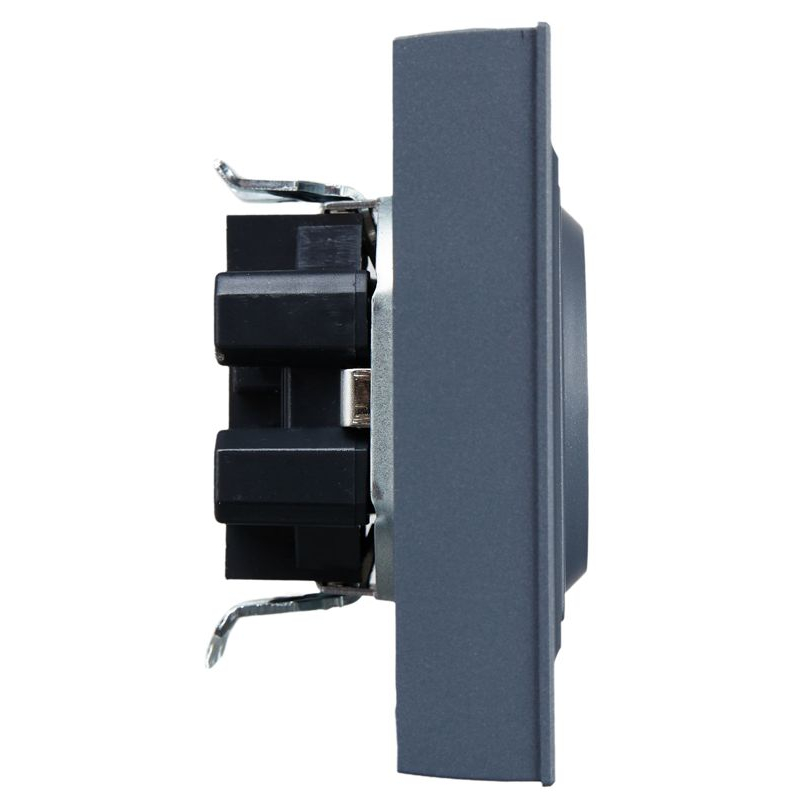 BRITE Розетка 2-местная с заземлением с защитными шторками 16А в сборе РСш12-3-БрМ маренго IEK